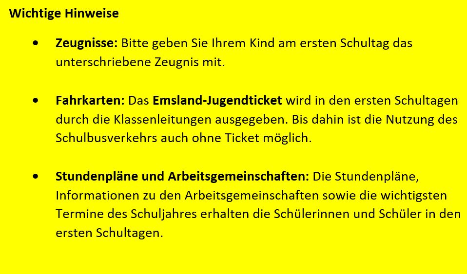 Wichtige Hinweise